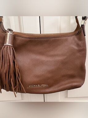 Michael Kors Small Brown Leather Shoulder Bag Bohemian Classic